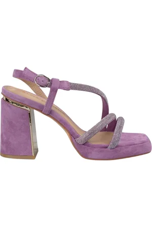 Alma en Pena Femme, Chaussures, Violet, Taille: 40 EU Sandale à talon avec strass