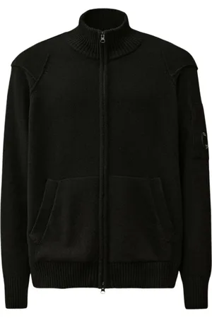 C.P. Company Homme, Pulls, Noir, Taille: M Cardigan Zippé à Col Montant
