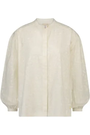 Fabienne Chapot Femme, Blouses et Chemises, Blanc, Taille: 38 FR Chemisier en coton à broderies florales