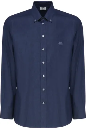 Etro Homme, Chemises, Bleu, Taille: 3XL Chemise en denim avec logo