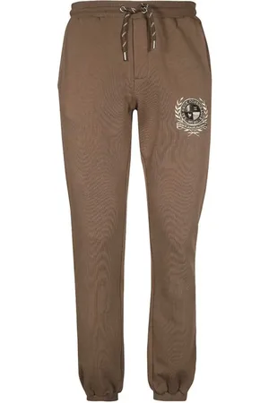 Les Deux Homme, Pantalons, Brun, Taille: 2XL Pantalon de survêtement en coton avec logo