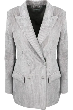 Alberta Ferretti Femme, Vestes, Gris, Taille: 36 FR Veste de blazer