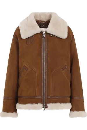 ERMANNO SCERVINO Femme, Vestes, Brun, Taille: 36 FR Veste en fausse fourrure et peau lainée