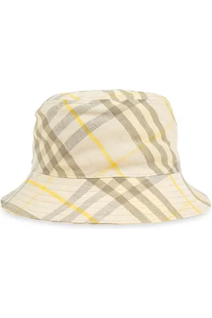 Burberry Homme, Accessoires, , Taille: S Chapeau seau en lin à carreaux et à large bord