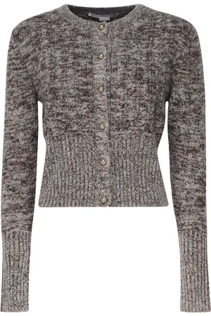 Stella McCartney Femme, Pulls, Gris, Taille: 38 FR Pull en Laine Gris Fermeture à Bouton en Métal