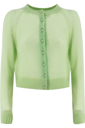 ERMANNO SCERVINO Femme, Pulls, Vert, Taille: 40 FR Cardigan Boutonné en Cachemire