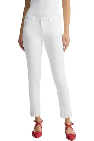 Liu Jo Femme, Pantalons, Blanc, Taille: W30 Pantalon Blanc Slim Fit