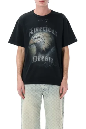 MISBHV Homme, Tops, Noir, Taille: L T-shirt Noir avec Graphique American Dream