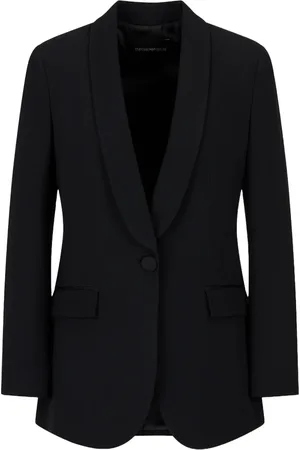 Emporio Armani Femme, Vestes, Noir, Taille: 38 FR Blazer en satin Envers