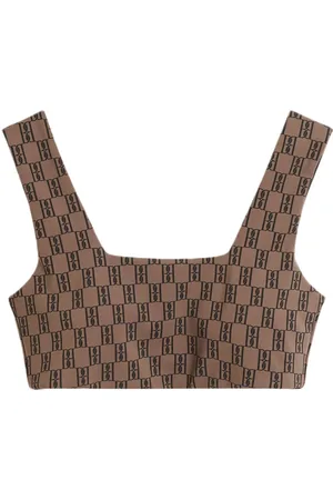 By Malene Birger Femme, Tops, Brun, Taille: 40 FR Sporty Logo-Knit Crop Top