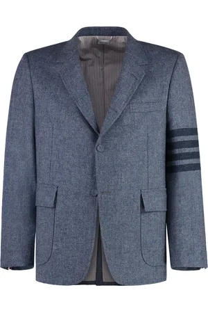 Thom Browne Homme, Vestes, Bleu, Taille: M Blazer en laine rayée