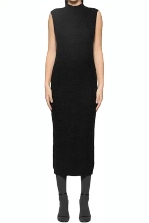 Dondup Femme, Robes, Noir, Taille: 38 FR Robe Noire Sans Manches Coupe Slim