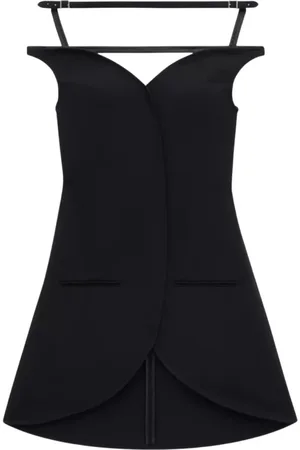 Courrèges Femme, Robes, Noir, Taille: 38 FR Mini Robe Encolure Cœur