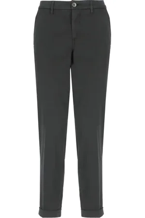 FAY Femme, Pantalons, Noir, Taille: W27 Pantalon Corsaire en Mélange de Coton Noir