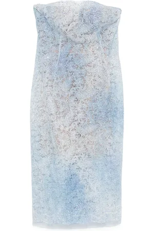 ERMANNO SCERVINO Femme, Robes, Bleu, Taille: 40 FR Élégante robe de soirée avec détails en dentelle