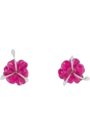 Marni Femme, Accessoires, Rose, Taille: ONE Size Boucles d`oreilles bouton fleur