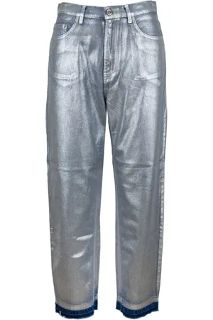 Elisabetta Franchi Femme, Jeans, Gris, Taille: W27 Jean Droit