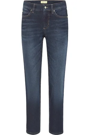 Cambio Femme, Jeans, Bleu, Taille: 42 FR Jean Court Classique en Denim Bleu Foncé