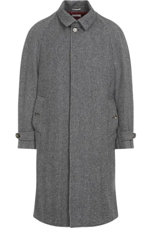 Brunello Cucinelli Homme, Manteaux, Gris, Taille: L Manteau en Laine Gris Moyen