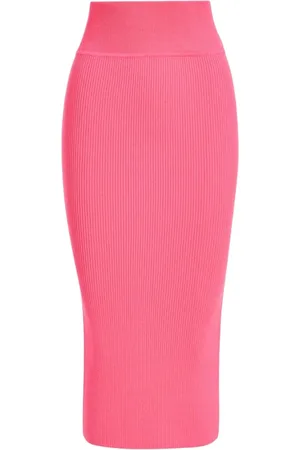 Essentiel Antwerp Femme, Jupes, Rose, Taille: 36 FR Jupe Crayon Midi Côtelée