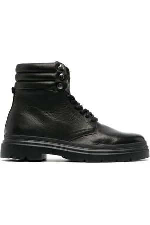 Calvin Klein Homme, Chaussures, Noir, Taille: 41 EU Bottines Combat en Cuir Noir