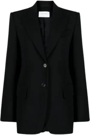 Sportmax Femme, Vestes, Noir, Taille: 36 FR Blazer Stretch en Laine Noire
