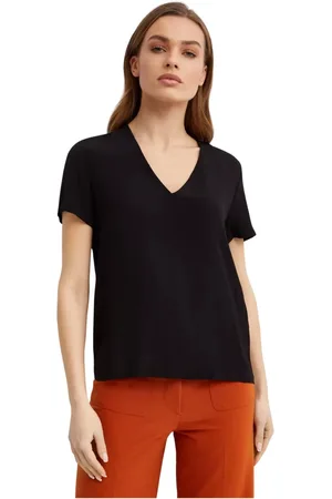 FAY Femme, Tops, Noir, Taille: 40 FR T-shirt à col en V