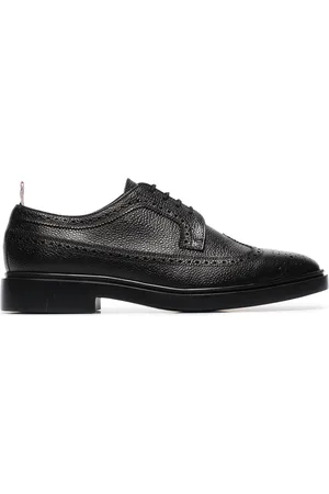 Thom Browne Homme, Chaussures, Noir, Taille: 44 EU Chaussure Brogue Longwing en Cuir Noir