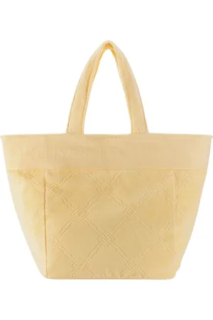 Elisabetta Franchi Femme, Sacs, Jaune, Taille: ONE Size Sac cabas à motif losanges avec anse en chenille