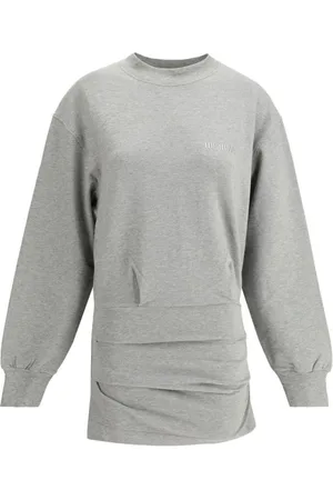The Attico Femme, Robes, Gris, Taille: 40 FR Mini-robe côtelée avec monogramme emblématique