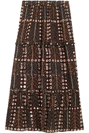 Isabel Marant Femme, Jupes, Multicolore, Taille: 36 FR Jupe à Volants Plissée Taille Élastique
