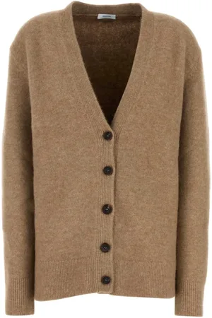 Salvatore Ferragamo Femme, Pulls, Brun, Taille: 36 FR Cardigan Oversize en Mélange d`Alpaga