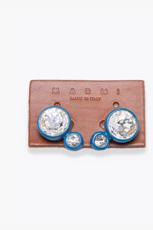 Marni Femme, Accessoires, Bleu, Taille: ONE Size Boucles d`oreilles clip cristal bleu