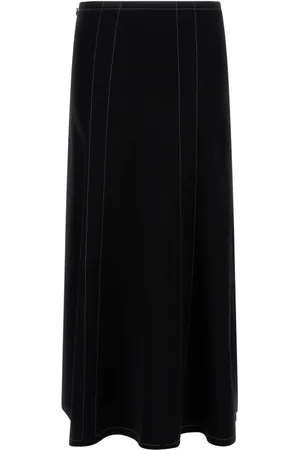 Stella McCartney Femme, Jupes, Noir, Taille: 38 FR Jupe Midi Fendue sur le Devant