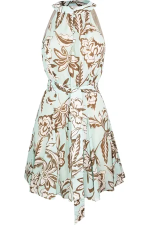 Liu Jo Femme, Robes, Multicolore, Taille: 38 FR Robe en coton à fleurs bleue