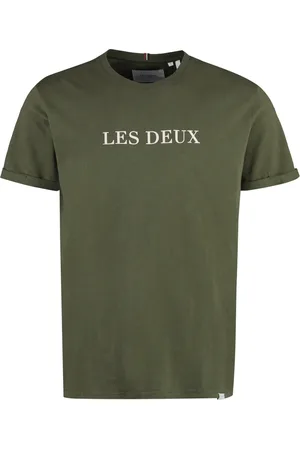 Les Deux Homme, Tops, Vert, Taille: S T-Shirt à Encolure Côtelée