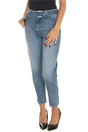 Liu Jo Femme, Jeans, Bleu, Taille: W30 Jean en Coton Taille Haute avec Ceinture