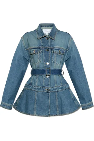 Alaïa Femme, Vestes, Bleu, Taille: 38 FR Veste en jean avec ceinture