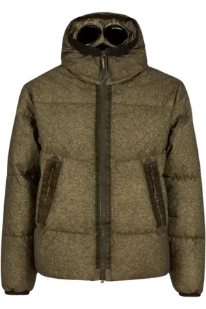 C.P. Company Homme, Vestes, Vert, Taille: L Doudoune Courte avec Capuche à Lunettes