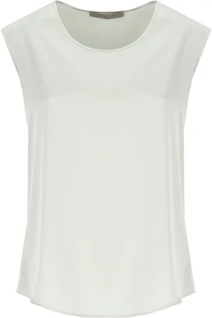 D.EXTERIOR Femme, Tops, Vert, Taille: 40 FR Haut en Satin Vert sans Manches avec Col Rond
