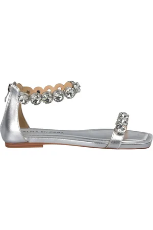 Alma en Pena Femme, Chaussures, Gris, Taille: 41 EU Sandal plat détail sangles