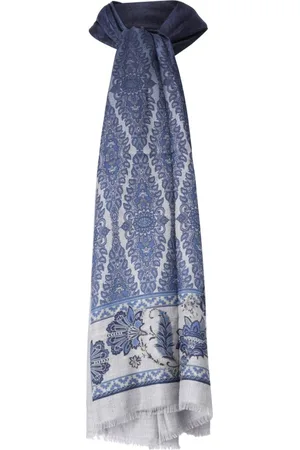 Etro Homme, Accessoires, Bleu, Taille: ONE Size Foulard en modal à motif cachemire floral