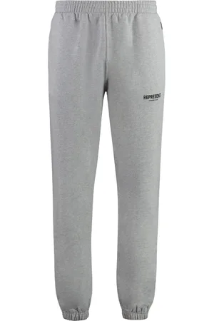 Represent Homme, Pantalons, Gris, Taille: L Pantalons de survêtement en coton avec logo imprimé