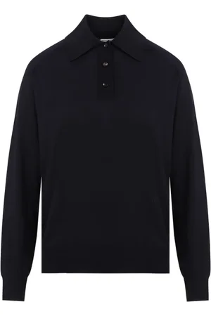 Bottega Veneta Femme, Tops, Bleu, Taille: 38 FR Polo Marine à Manches Longues