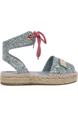 Chiara Ferragni Femme, Chaussures, Gris, Taille: 38 EU Espadrilles Argentées