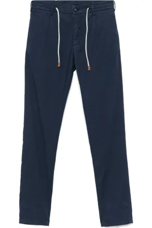 ELEVENTY Homme, Pantalons, Bleu, Taille: W34 Pantalon à Cordon en Coton avec Poches