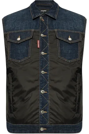 Dsquared2 Homme, Vestes, Noir, Taille: 2XL Veste Puffer en Denim