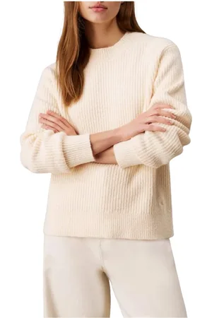 Calvin Klein Femme, Pulls, , Taille: 38 FR Pull Relax en Maille Bouclette Côtes