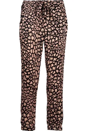 Liu Jo Femme, Pantalons, , Taille: 38 FR Pantalon Souple Imprimé Animal avec Élastique aux Chevilles