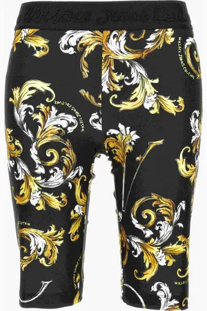 VERSACE Femme, Shorts, Multicolore, Taille: 40 FR Pantalon Noir